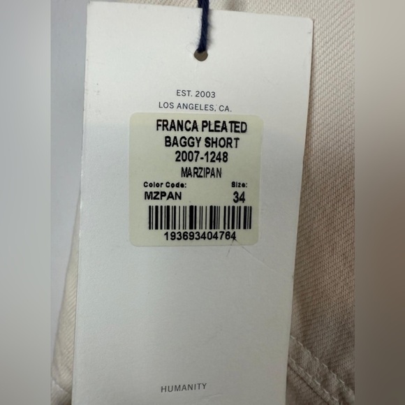 Citizens of Humanity Franca Pleated Baggy Shorts – Size 34, Marzipan - Picture 3 of 6